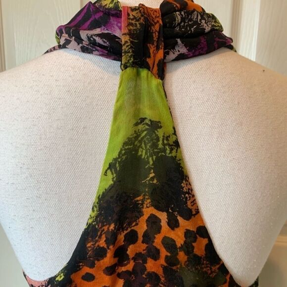 Diane von Furstenberg Bright Animal Print 100% Silk Top - Picture 6 of 9